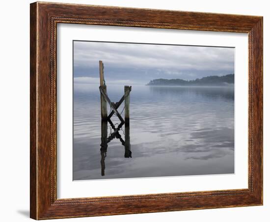 Jetty on the Old Penal Colony of Sarah Island in Macquarie Harbour, Tasmania-Julian Love-Framed Photographic Print