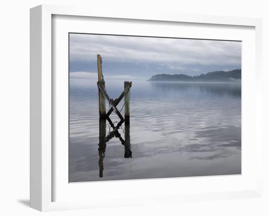 Jetty on the Old Penal Colony of Sarah Island in Macquarie Harbour, Tasmania-Julian Love-Framed Photographic Print