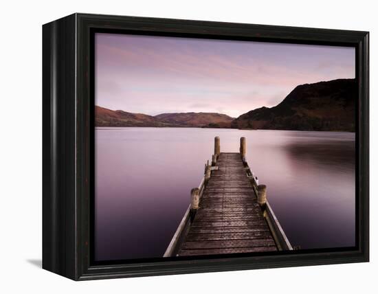 Jetty on Ullswater at Dawn, Glenridding Village, Lake District National Park, Cumbria, England, Uk-Lee Frost-Framed Premier Image Canvas