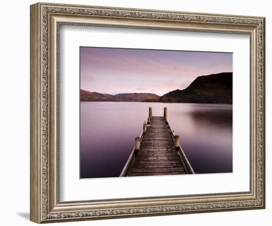 Jetty on Ullswater at Dawn, Glenridding Village, Lake District National Park, Cumbria, England, Uk-Lee Frost-Framed Photographic Print