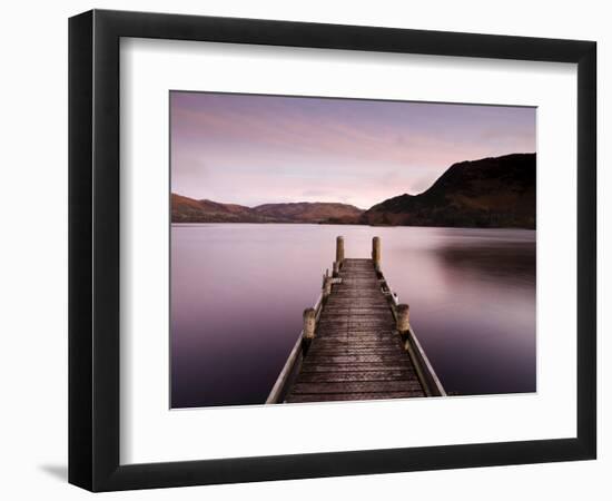 Jetty on Ullswater at Dawn, Glenridding Village, Lake District National Park, Cumbria, England, Uk-Lee Frost-Framed Photographic Print