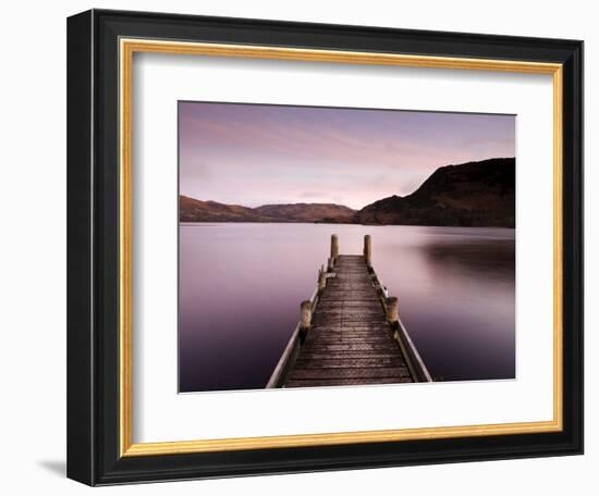 Jetty on Ullswater at Dawn, Glenridding Village, Lake District National Park, Cumbria, England, Uk-Lee Frost-Framed Photographic Print