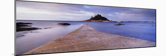 Jetty over the Sea, St. Michael's Mount, Marazion, Cornwall, England-null-Mounted Photographic Print