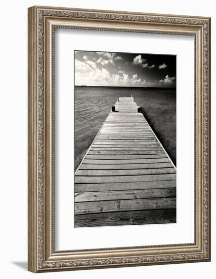 Jetty Perspective, Grand Cayman Island-George Oze-Framed Photographic Print