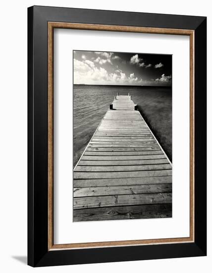 Jetty Perspective, Grand Cayman Island-George Oze-Framed Photographic Print