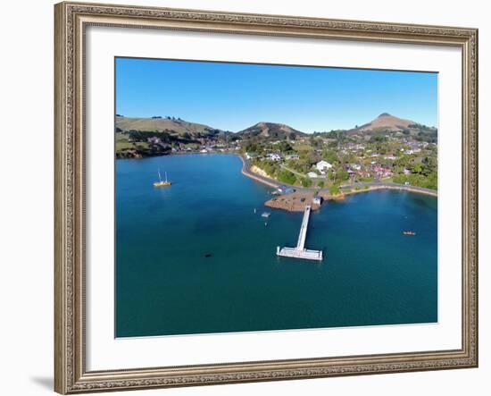 Jetty, Portobello, Otago Peninsula, and Otago Harbour, Dunedin, South Island, New Zealand-David Wall-Framed Photographic Print