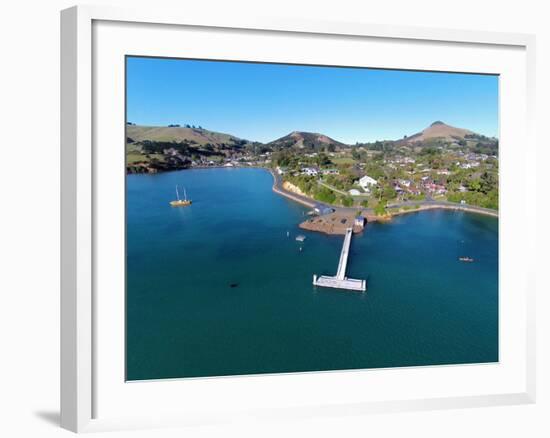 Jetty, Portobello, Otago Peninsula, and Otago Harbour, Dunedin, South Island, New Zealand-David Wall-Framed Photographic Print