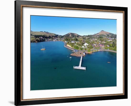 Jetty, Portobello, Otago Peninsula, and Otago Harbour, Dunedin, South Island, New Zealand-David Wall-Framed Photographic Print