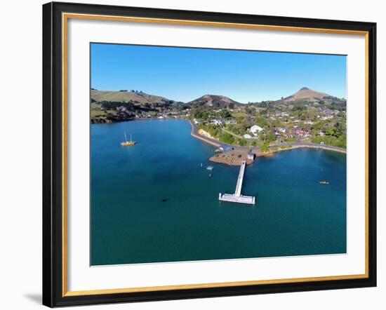 Jetty, Portobello, Otago Peninsula, and Otago Harbour, Dunedin, South Island, New Zealand-David Wall-Framed Photographic Print