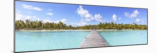 Jetty to Tropical Island, Tikehau Atoll, Tuamotus, French Polynesia-Matteo Colombo-Mounted Photographic Print