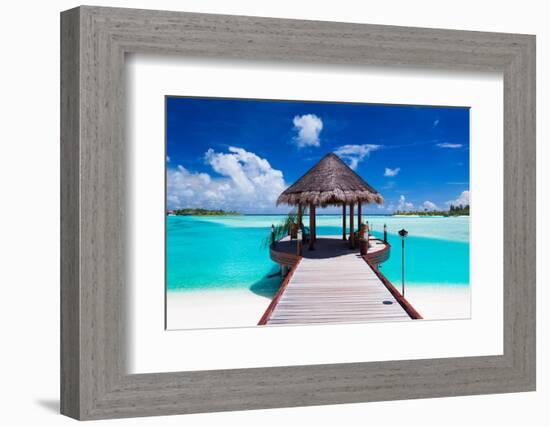 Jetty with Amazing Ocean View on Tropical Island-Martin Valigursky-Framed Photographic Print