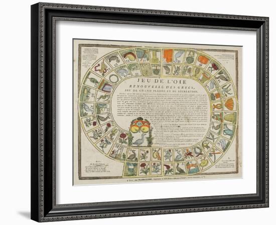 Jeu de l'oie renouvelé des Grecs, jeu de grand plaisir et de récréation-null-Framed Giclee Print