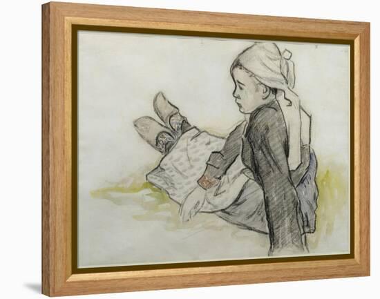 Jeune Bretonne assise-Paul Gauguin-Framed Premier Image Canvas