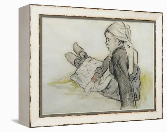 Jeune Bretonne assise-Paul Gauguin-Framed Premier Image Canvas