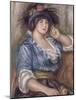 Jeune femme à la rose, femme en bleue-Pierre-Auguste Renoir-Mounted Giclee Print