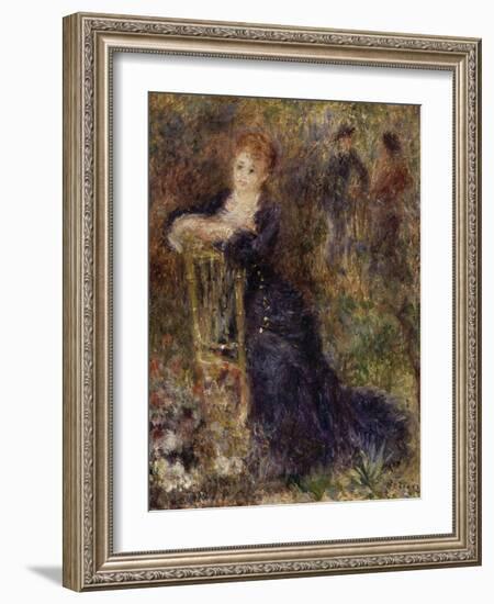 Jeune femme assise dans un jardin-Pierre-Auguste Renoir-Framed Giclee Print