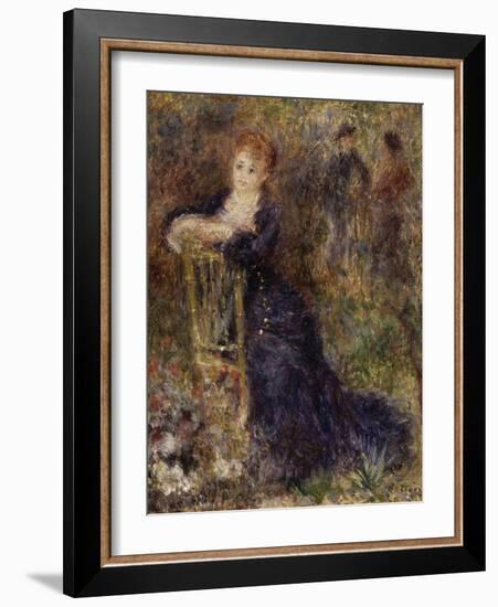 Jeune femme assise dans un jardin-Pierre-Auguste Renoir-Framed Giclee Print