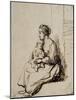 Jeune femme assise tenant son enfant sur ses genoux-Rembrandt van Rijn-Mounted Giclee Print