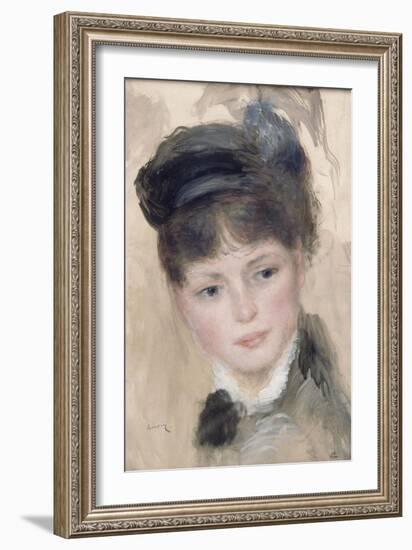 Jeune femme au chapeau noir-Pierre-Auguste Renoir-Framed Giclee Print