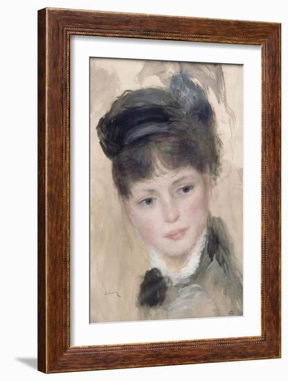 Jeune femme au chapeau noir-Pierre-Auguste Renoir-Framed Giclee Print