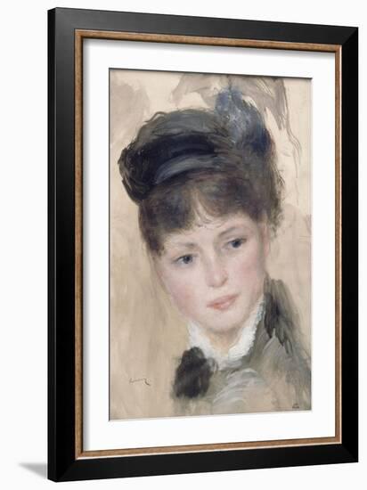 Jeune femme au chapeau noir-Pierre-Auguste Renoir-Framed Giclee Print