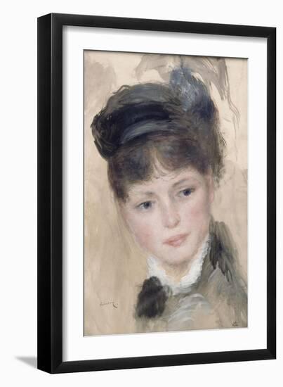 Jeune femme au chapeau noir-Pierre-Auguste Renoir-Framed Giclee Print