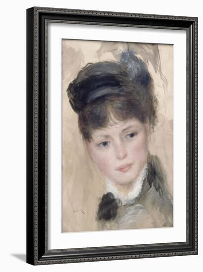 Jeune femme au chapeau noir-Pierre-Auguste Renoir-Framed Giclee Print