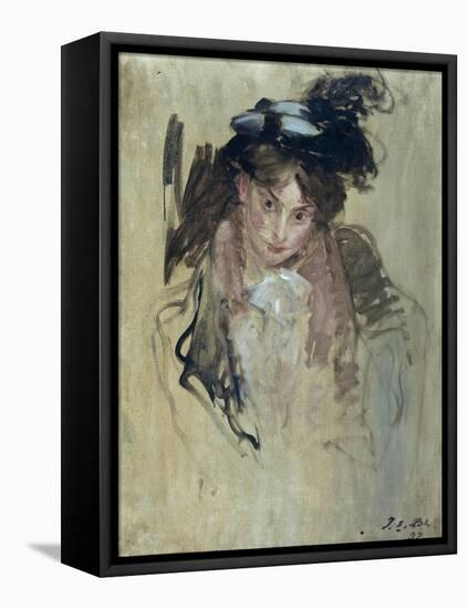 Jeune femme au chapeau-Jacques-emile Blanche-Framed Premier Image Canvas