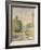 Jeune femme, dans une prairie, au bord d'une mare-Camille Pissarro-Framed Giclee Print