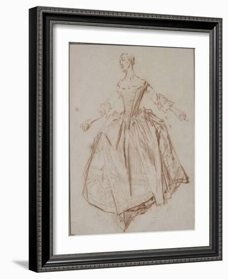 Jeune femme debout les bras étendus; étude pour La Camargo dansant-Nicolas Lancret-Framed Giclee Print