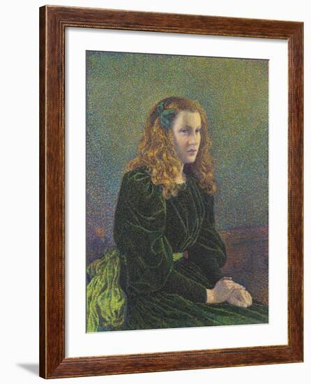 Jeune Femme En Robe Verte (Germaine Marécha), 1893-Théo van Rysselberghe-Framed Giclee Print