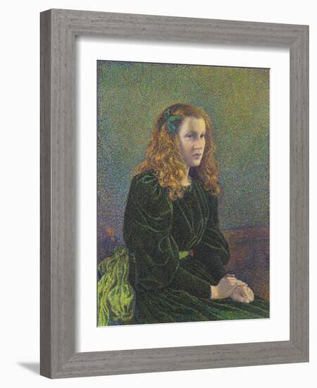 Jeune Femme En Robe Verte (Germaine Marécha), 1893-Théo van Rysselberghe-Framed Giclee Print