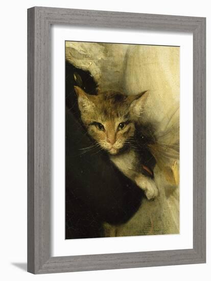 Jeune femme et petit garçon tenant un chat-John Hoppner-Framed Giclee Print