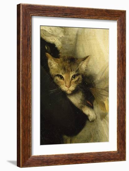 Jeune femme et petit garçon tenant un chat-John Hoppner-Framed Giclee Print