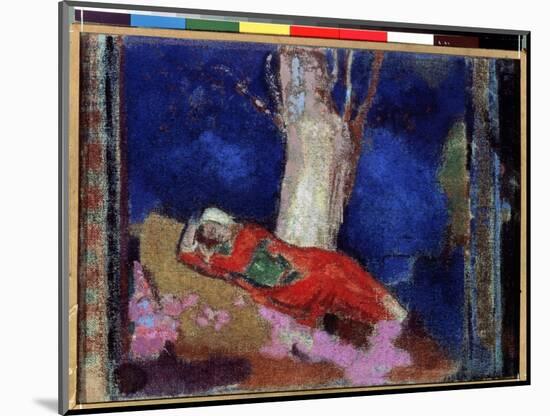 Jeune Femme Etendue Sous Un Arbre  (A Woman Lying under the Tree) Peinture D'odilon Redon (1840-19-Odilon Redon-Mounted Giclee Print