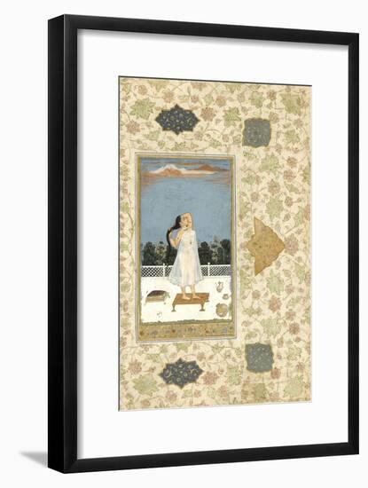 Jeune femme se coiffant-null-Framed Giclee Print