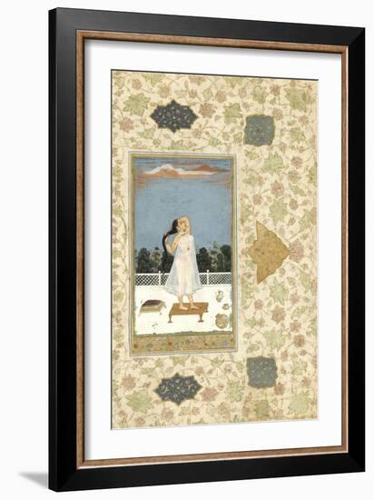 Jeune femme se coiffant-null-Framed Giclee Print