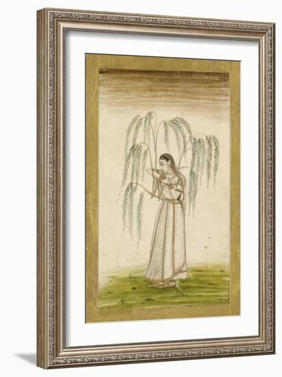 Jeune femme sous un saule pleureur-null-Framed Giclee Print