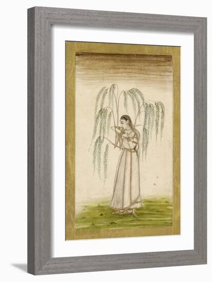 Jeune femme sous un saule pleureur-null-Framed Giclee Print