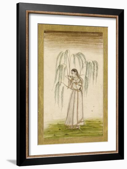 Jeune femme sous un saule pleureur-null-Framed Giclee Print