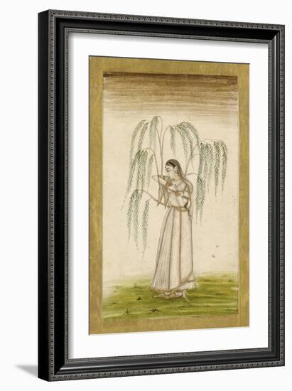 Jeune femme sous un saule pleureur-null-Framed Giclee Print