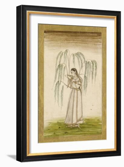 Jeune femme sous un saule pleureur-null-Framed Giclee Print