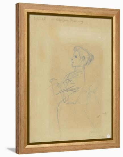 Jeune femme, vue à mi-corps, et croquis de sa silhouette-Théophile Alexandre Steinlen-Framed Premier Image Canvas