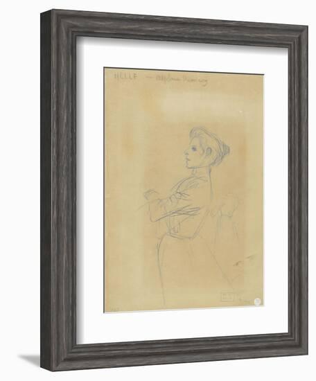 Jeune femme, vue à mi-corps, et croquis de sa silhouette-Théophile Alexandre Steinlen-Framed Giclee Print