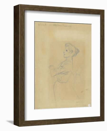 Jeune femme, vue à mi-corps, et croquis de sa silhouette-Théophile Alexandre Steinlen-Framed Giclee Print