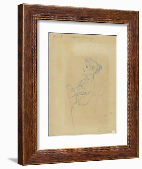 Jeune femme, vue à mi-corps, et croquis de sa silhouette-Théophile Alexandre Steinlen-Framed Giclee Print