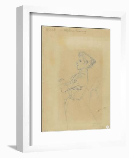 Jeune femme, vue à mi-corps, et croquis de sa silhouette-Théophile Alexandre Steinlen-Framed Giclee Print