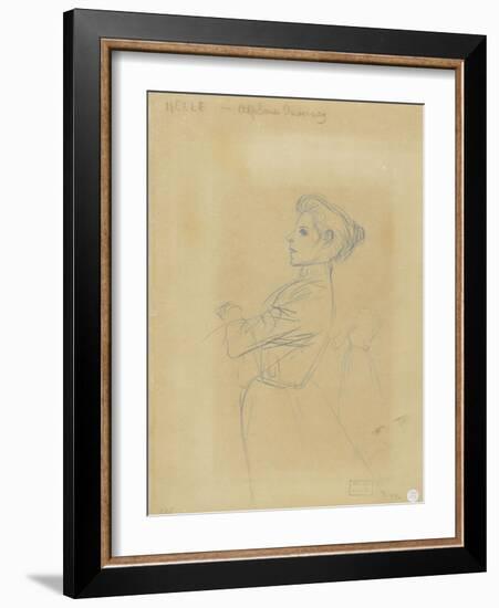 Jeune femme, vue à mi-corps, et croquis de sa silhouette-Théophile Alexandre Steinlen-Framed Giclee Print