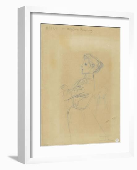 Jeune femme, vue à mi-corps, et croquis de sa silhouette-Théophile Alexandre Steinlen-Framed Giclee Print