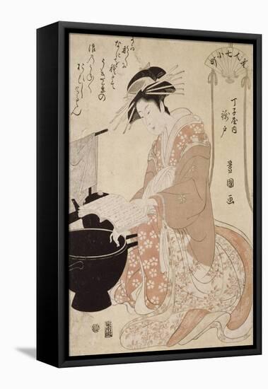 Jeune femme-Utagawa Toyokuni-Framed Premier Image Canvas